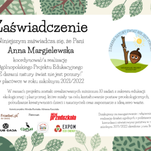 Zaświadczenie dla koordynatora